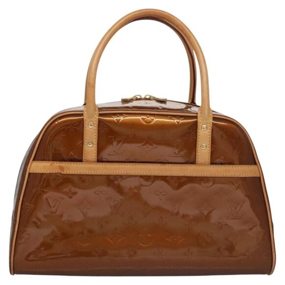 LOUIS VUITTON Monogram Vernis Tompkins Square Hand Bag Bronze M91103 Auth ep7700 - Picture 2 of 16